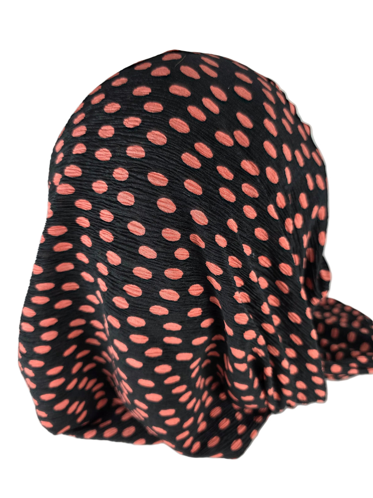Turban - BETTY - à tige flexible - Série Mousseline crinkle à pois