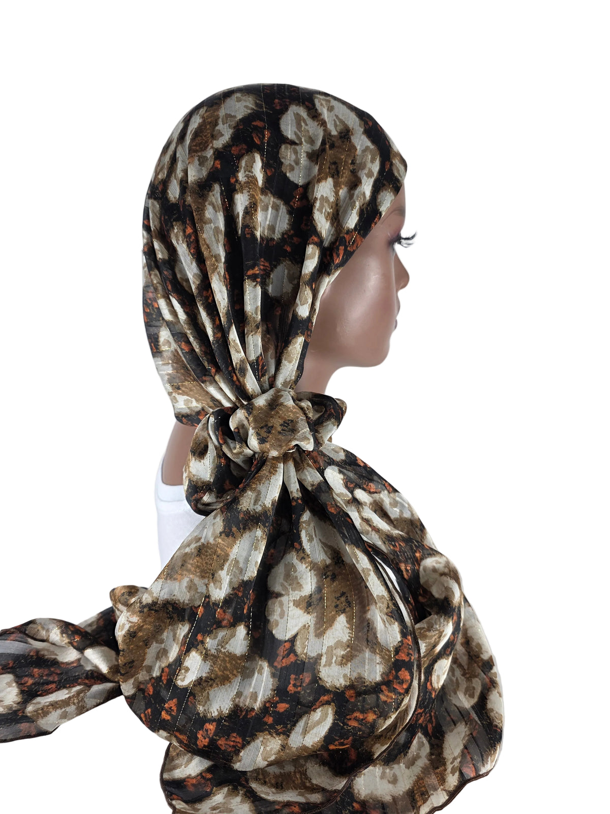 Mini voile - ABBY - Voile en mousseline avec bonnet intégré + chouchou - Divers motifs