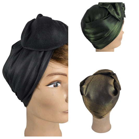 Turban - BETTY - à tige flexible - Tissu shantung