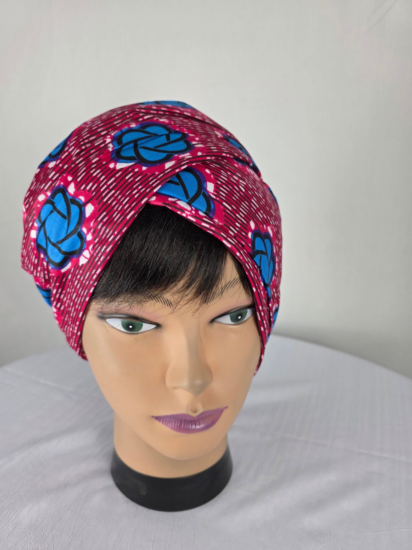 Turban Femme - Isabella - à tige malléable - Tissu imprimé wax