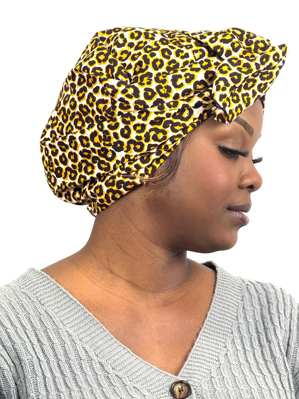Turban Femme - ANNA - à tige malléable - Imprimé Wax